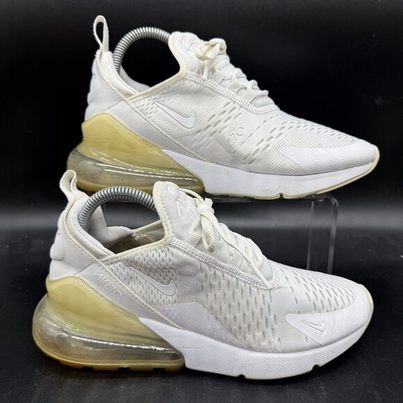 Nike Air Max 270 GS White Sneaker Shoe 943345-103 Youth Size 7Y - Picture 1 of 7